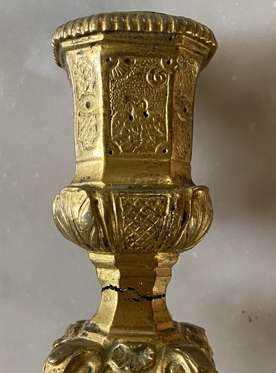 Torch, Candlestick, Gilt Bronze, Louis XIV-photo-3