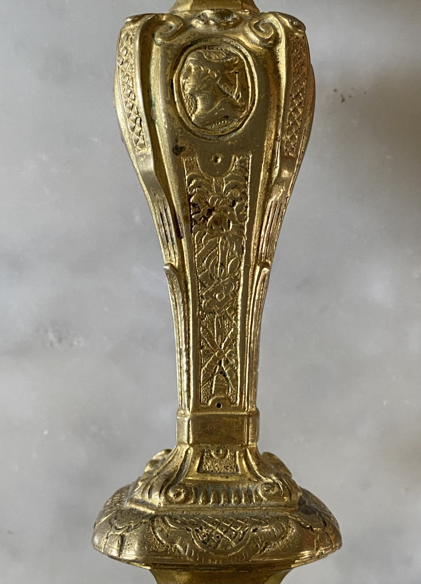 Torch, Candlestick, Gilt Bronze, Louis XIV-photo-4