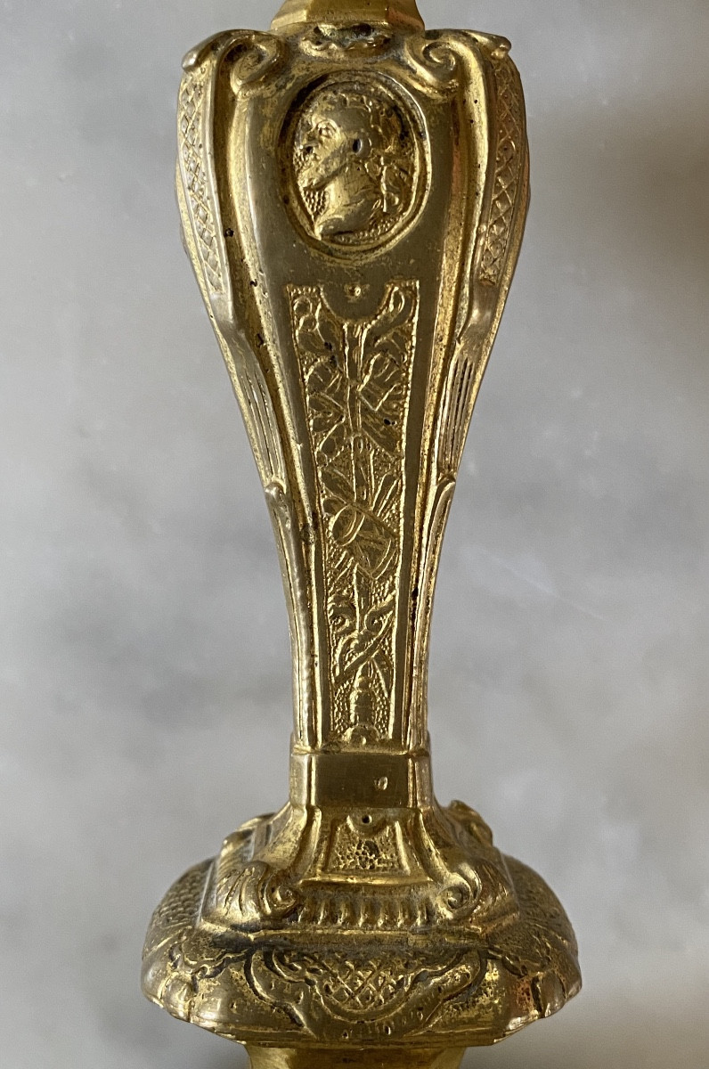 Torch, Candlestick, Gilt Bronze, Louis XIV-photo-3