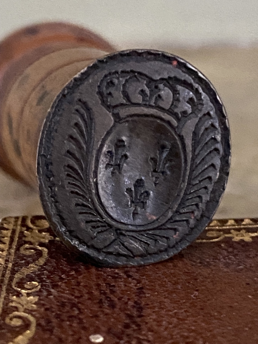 Royal Seal, Turned Boxwood, Coat Of Arms, Coat Of Arms Of France-photo-3
