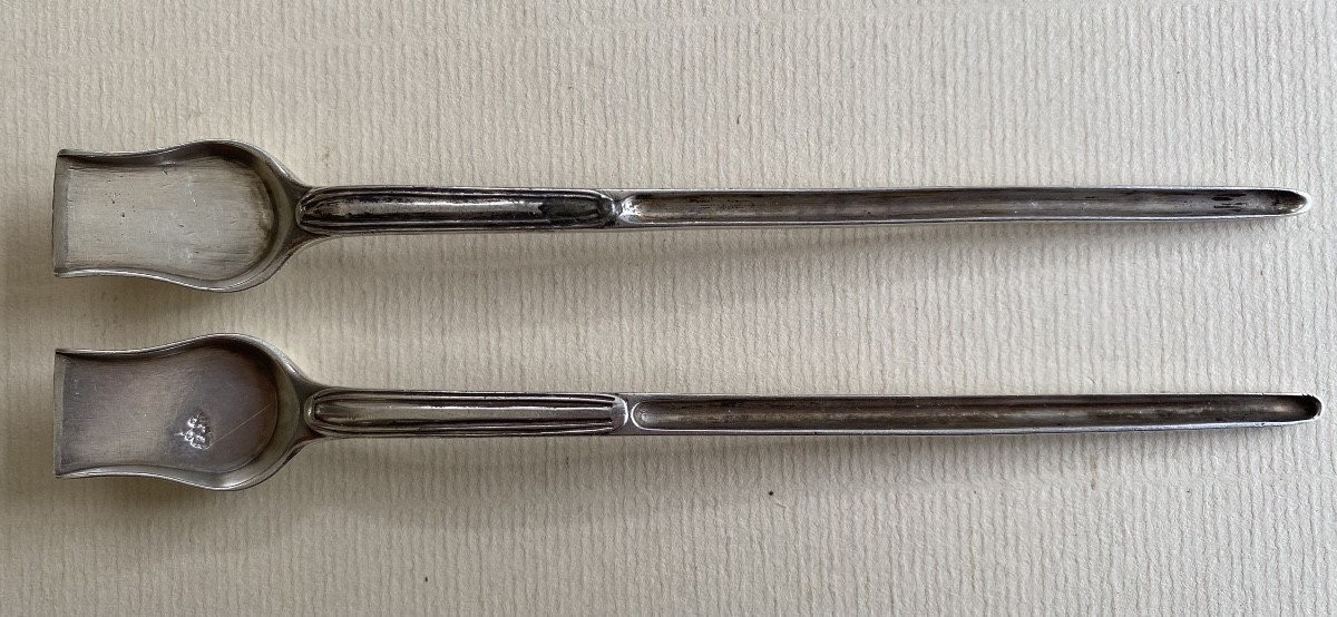 Moelle Spoons, Moelle Tires, Salt Scoops, Silver, Paris 1752-photo-3