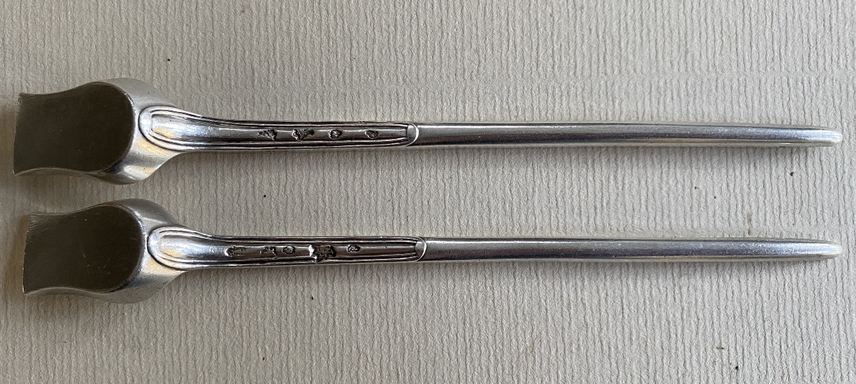 Moelle Spoons, Moelle Tires, Salt Scoops, Silver, Paris 1752-photo-3