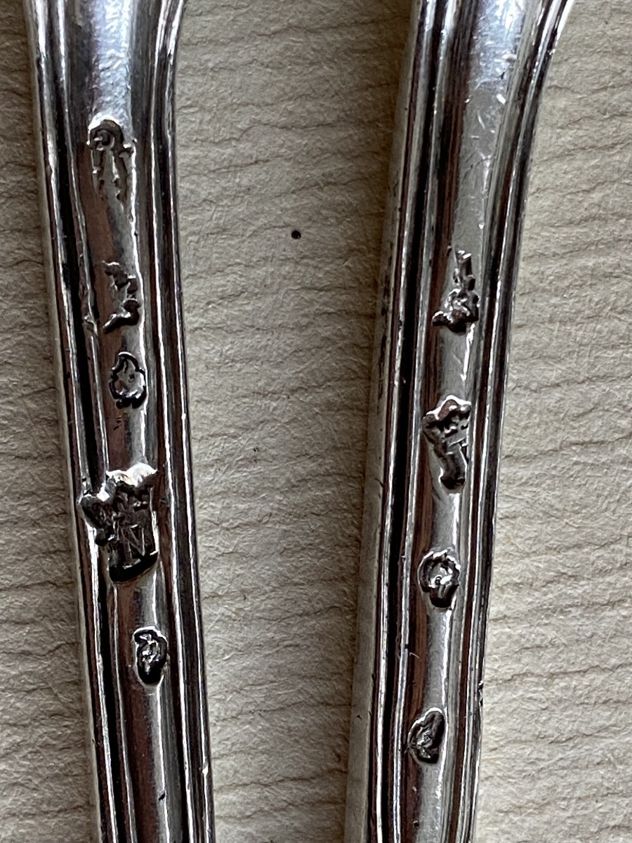 Moelle Spoons, Moelle Tires, Salt Scoops, Silver, Paris 1752-photo-4