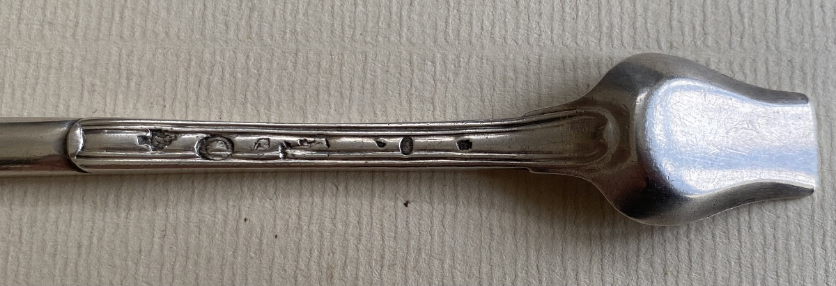Spoon à Moelle, Tire Moelle, Pelle à Sel, Silver, Paris 1789-photo-4