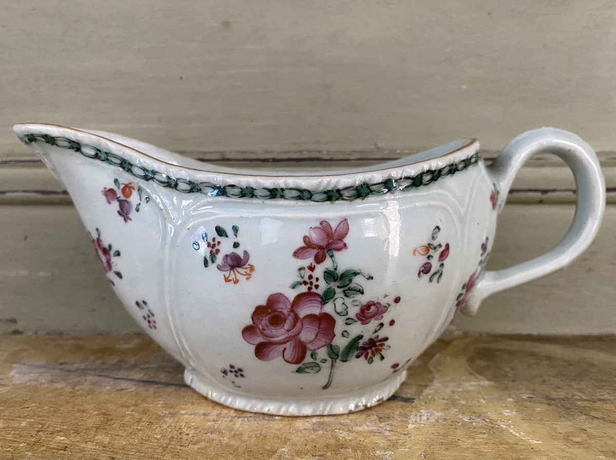 Chine, Saucière, porcelaine, famille verte