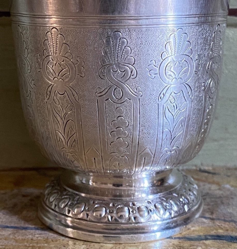 Antoine Plot, Timbale gravée, argent, Paris 1754-photo-2