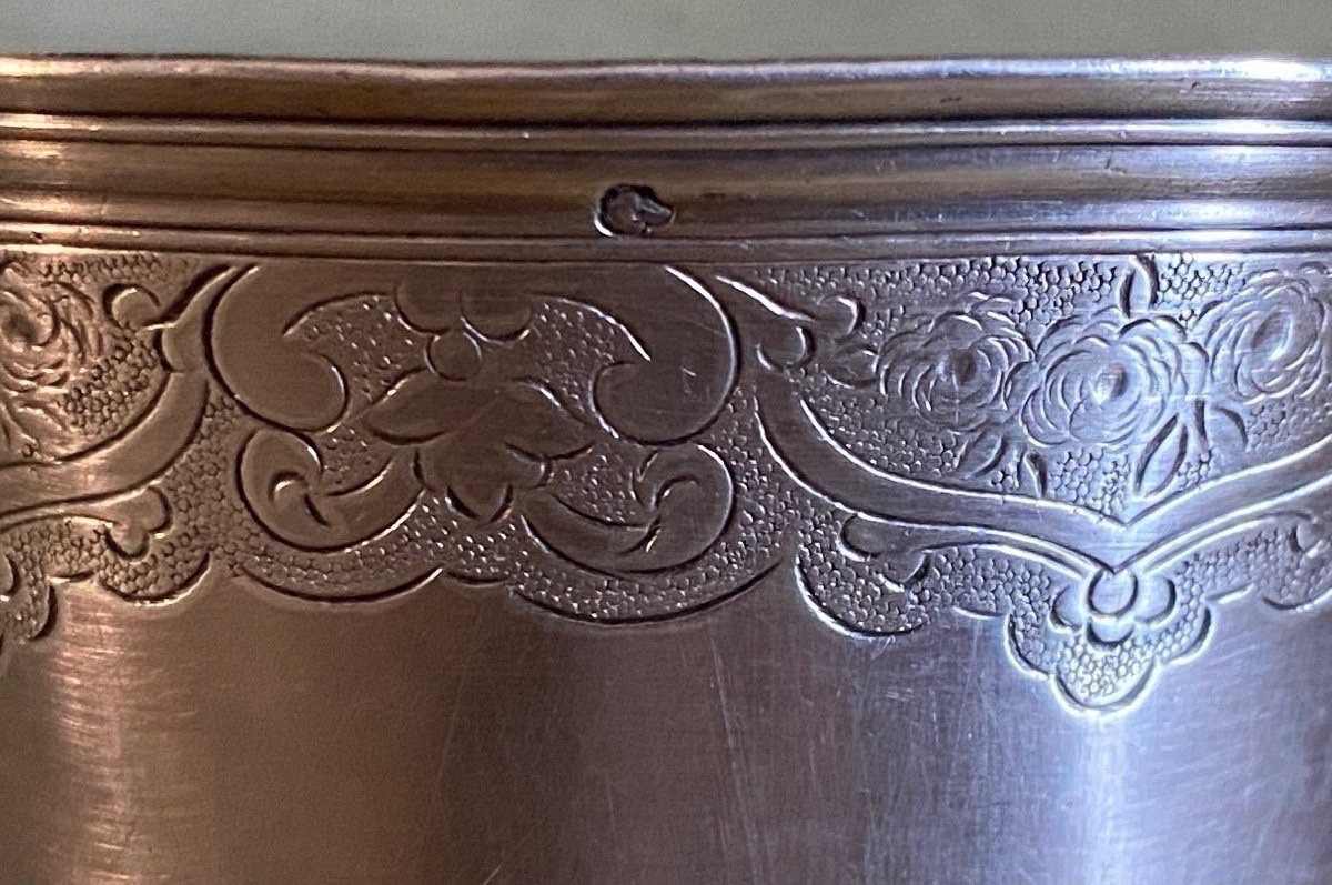 Antoine Plot, Timbale gravée, argent, Paris 1754-photo-4