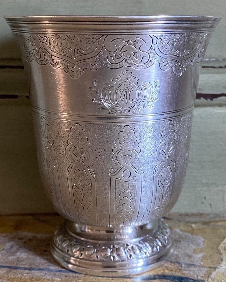 Antoine Plot, Timbale gravée, argent, Paris 1754-photo-5