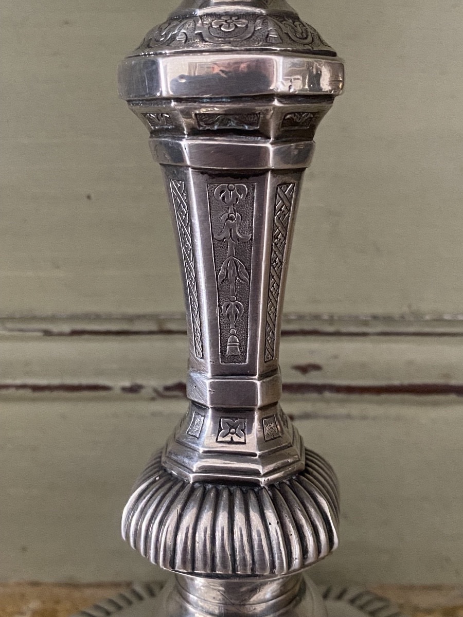 Torch, Candlestick, Silver, Coat Of Arms, Paris, 1704–1712-photo-4