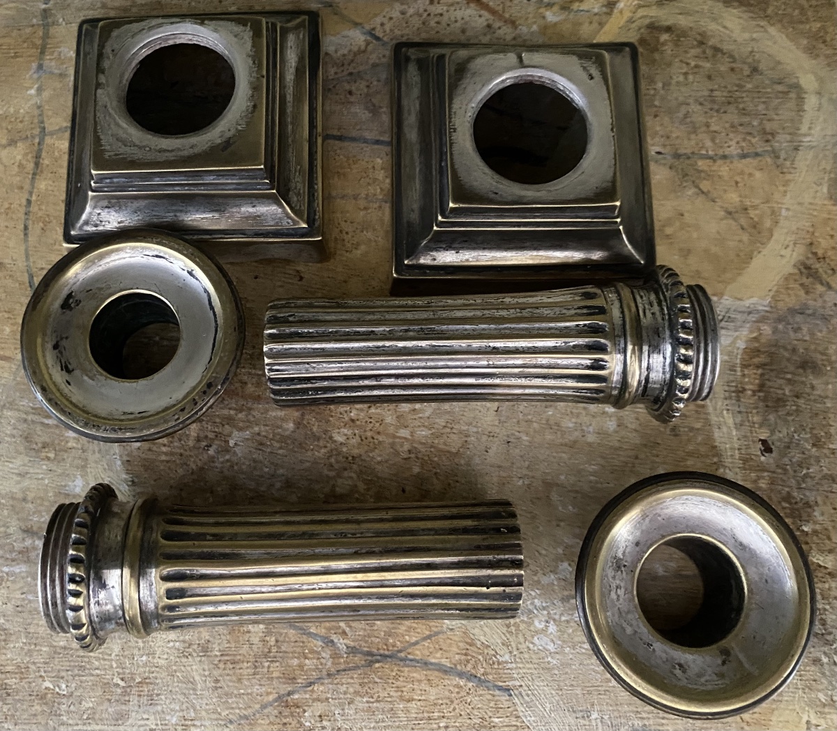 Candleholders, Table Centerpieces, Bronze-plated, Silver-photo-3