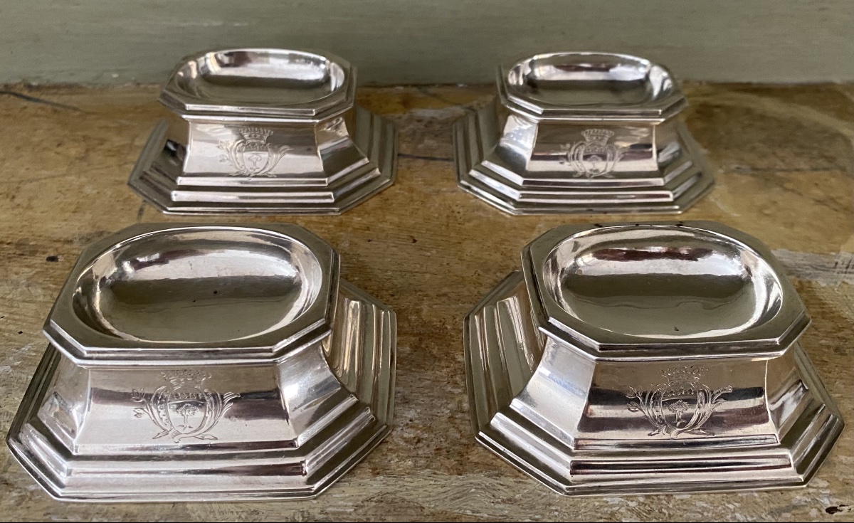 Salt Shakers, Silver, Coats Of Arms-photo-2
