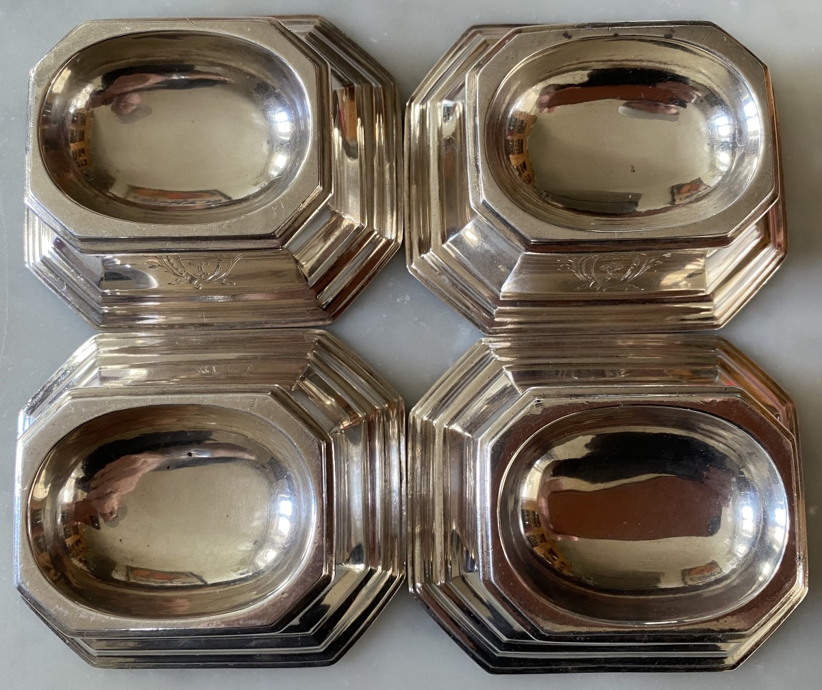 Salt Shakers, Silver, Coats Of Arms-photo-3