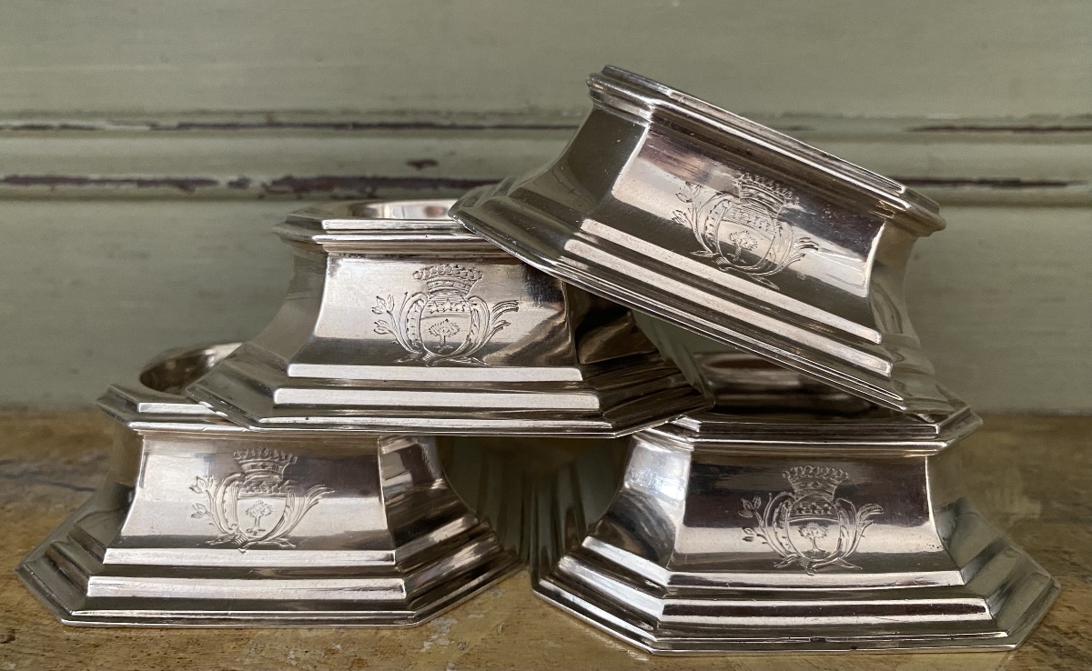 Salt Shakers, Silver, Coats Of Arms-photo-5