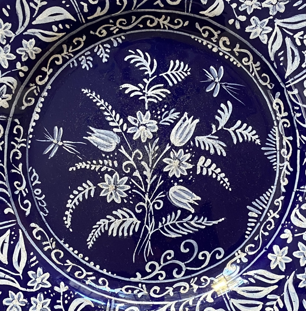 Nevers, Plate, Persian Blue, 17th Century