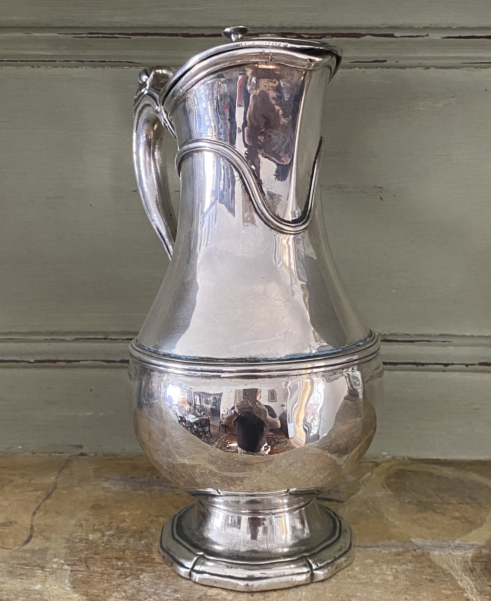 Aiguière, pot à eau, métal plaqué, argent-photo-4