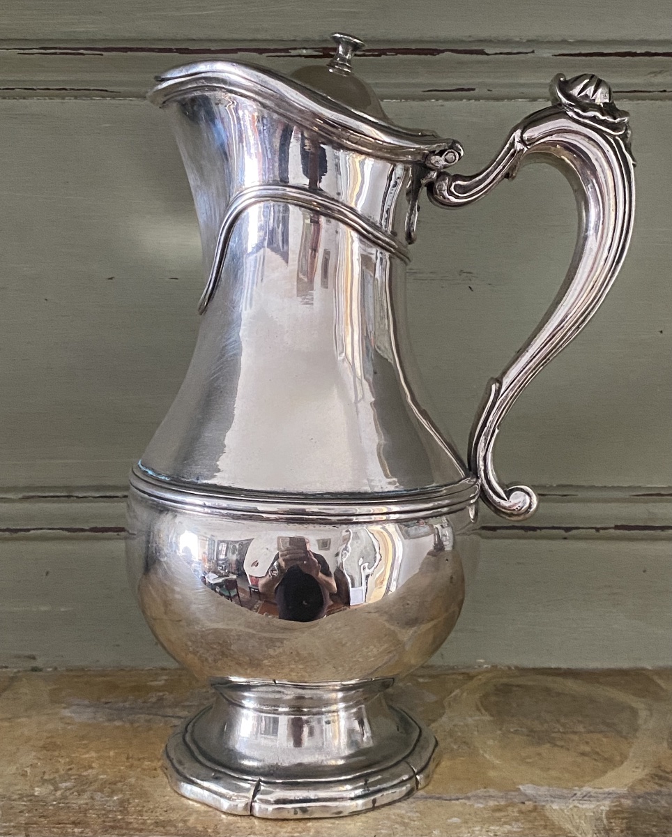 Aiguière, pot à eau, métal plaqué, argent