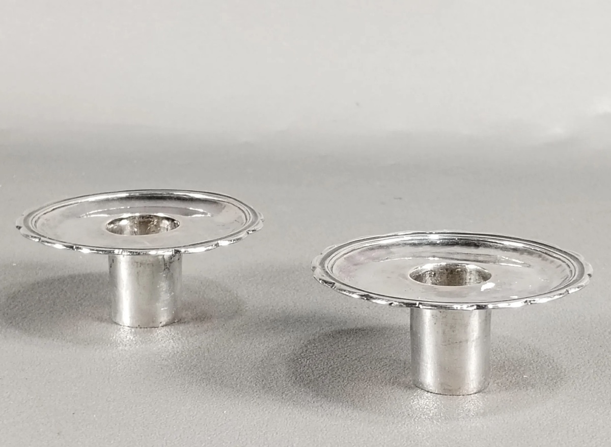 Douai, Pair Of Candlesticks, Silver, 1754
