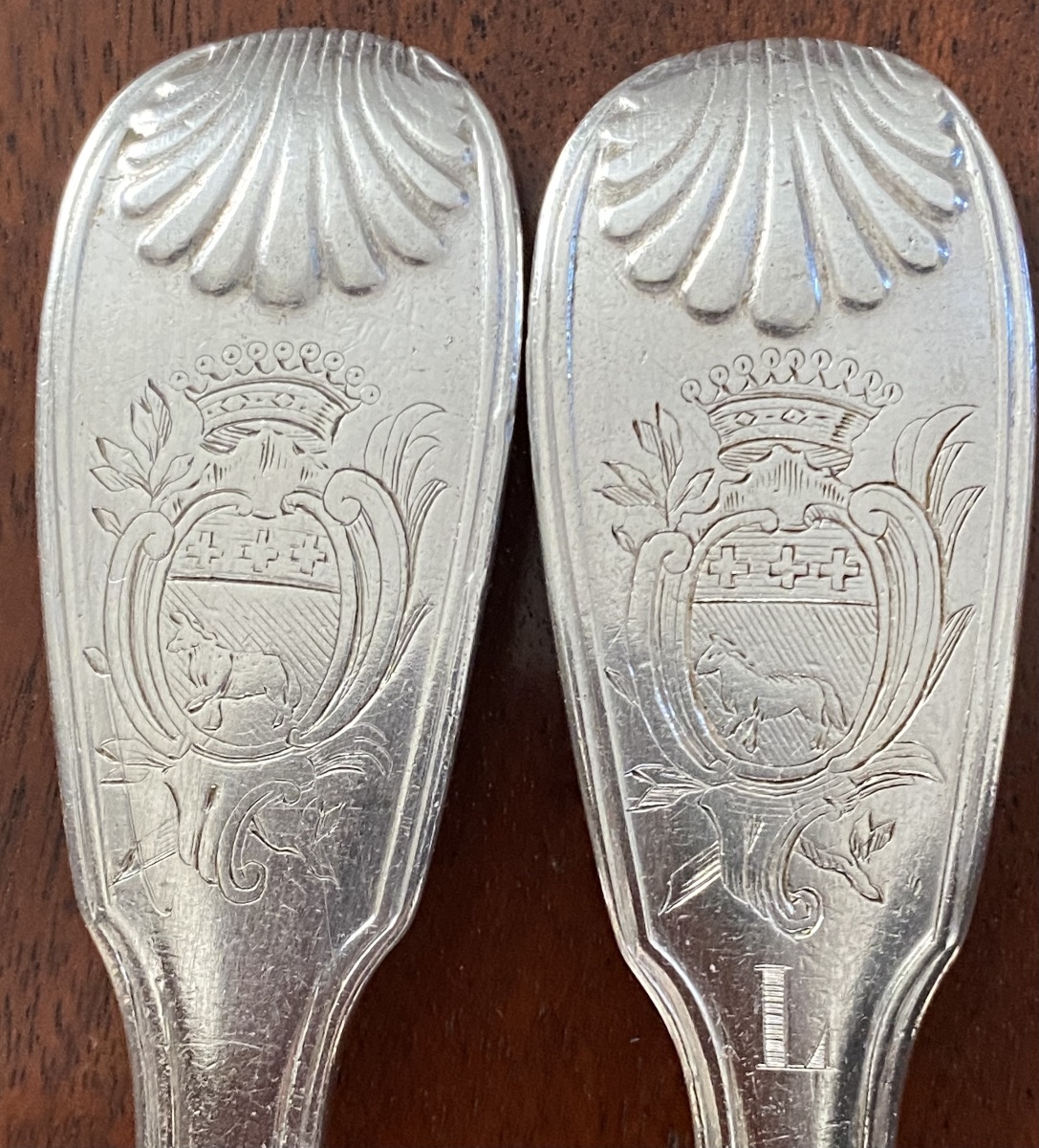 Cutlery, Scallop Shells, Silver, Coat Of Arms, Paris 1768–74