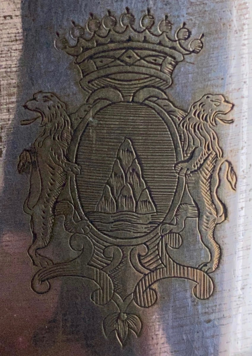 Bucket, Half Bucket, Refresher, Bottle, Glass, Plated Metal, Silver, Coat Of Arms, XVIIIth-photo-2