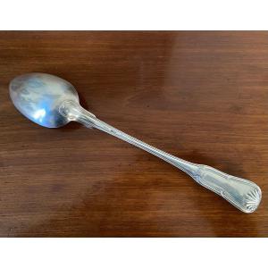 Stew Spoon, Serving, Silver, Violin Shell Nets, Paris, 1769