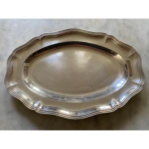 Large Dish, Silver, Contoured Fillets, Paris, 1762