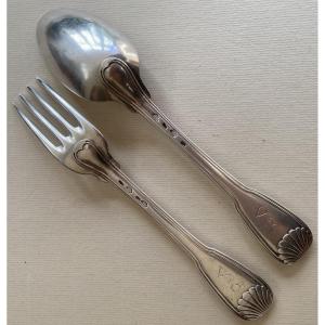 Auch, Couvert, argent, filets coquilles,  Bayonne