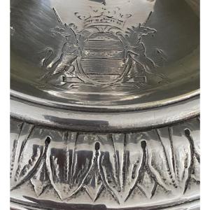 Torches, Candlesticks, Silver-plated Bronze, Crowned C, Coat Of Arms