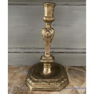 Flambeau, Bougeoir, bronze doré, Louis XIV