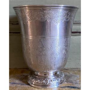 Antoine Plot, Timbale gravée, argent, Paris 1754
