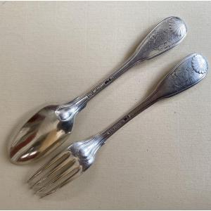 Bordeaux, Flatware, Silver, Filets Shells, Coat Of Arms, 1778