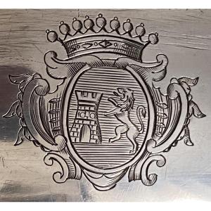 Bowl With Radiating Handles, Silver, Coat Of Arms, Paris 1740
