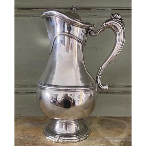 Aiguière, pot à eau, métal plaqué, argent