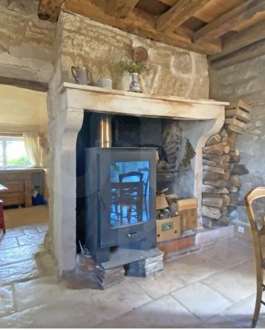 19th Century Burgundy Fireplace