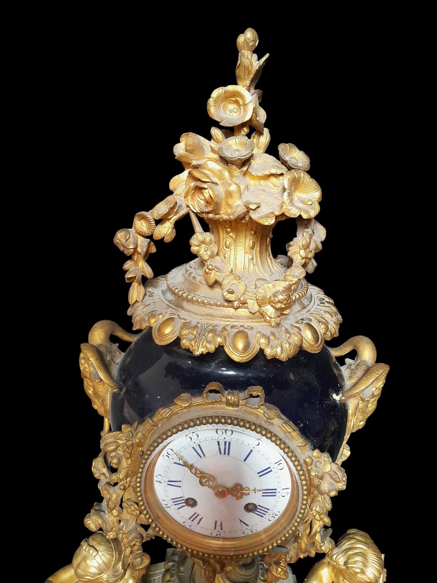 Importante Garniture de Cheminée Napoléon III-photo-1