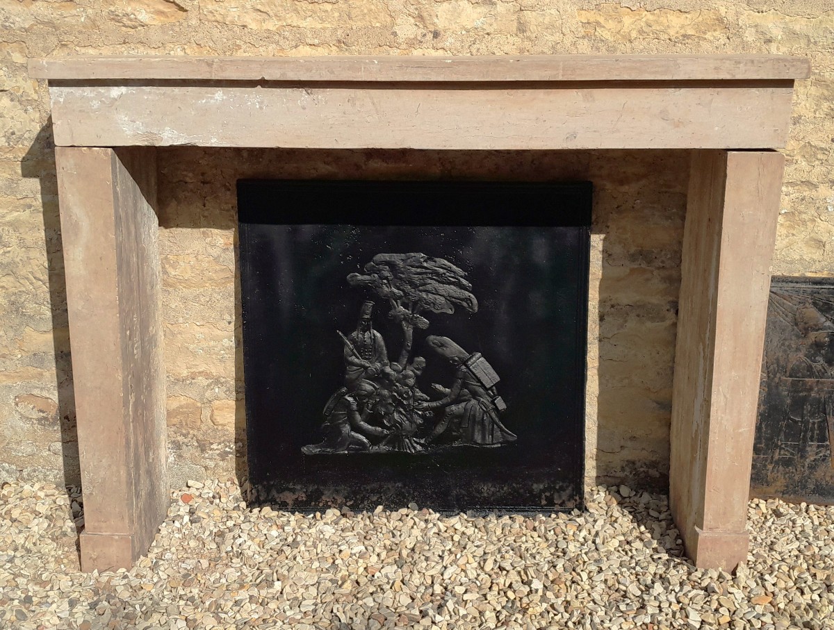 1800 Mantel In Burgundy Stone