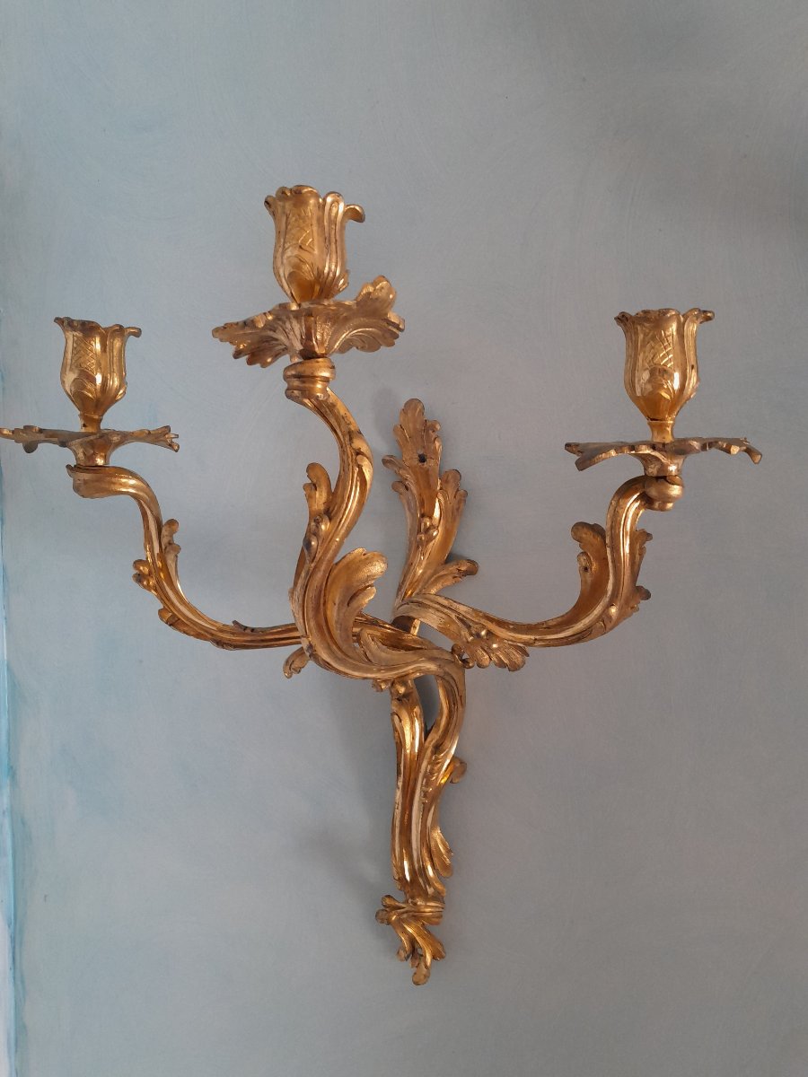 Pair Of 18th-century Three-light Wall Sconces-photo-6