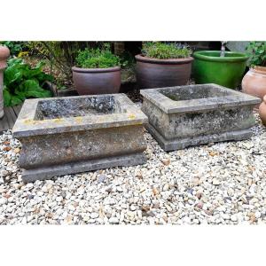 Pair Of 19th Century Stone Planters