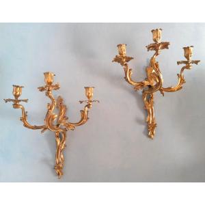 Pair Of 18th-century Three-light Wall Sconces