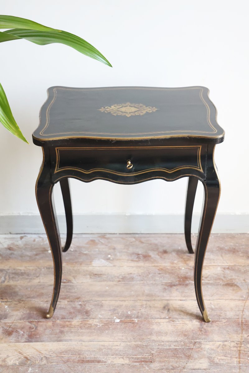 Charles-Guillaume Diehl (1811-1885) – Table de travail / coiffeuse en bois noirc – Napoléon III-photo-1