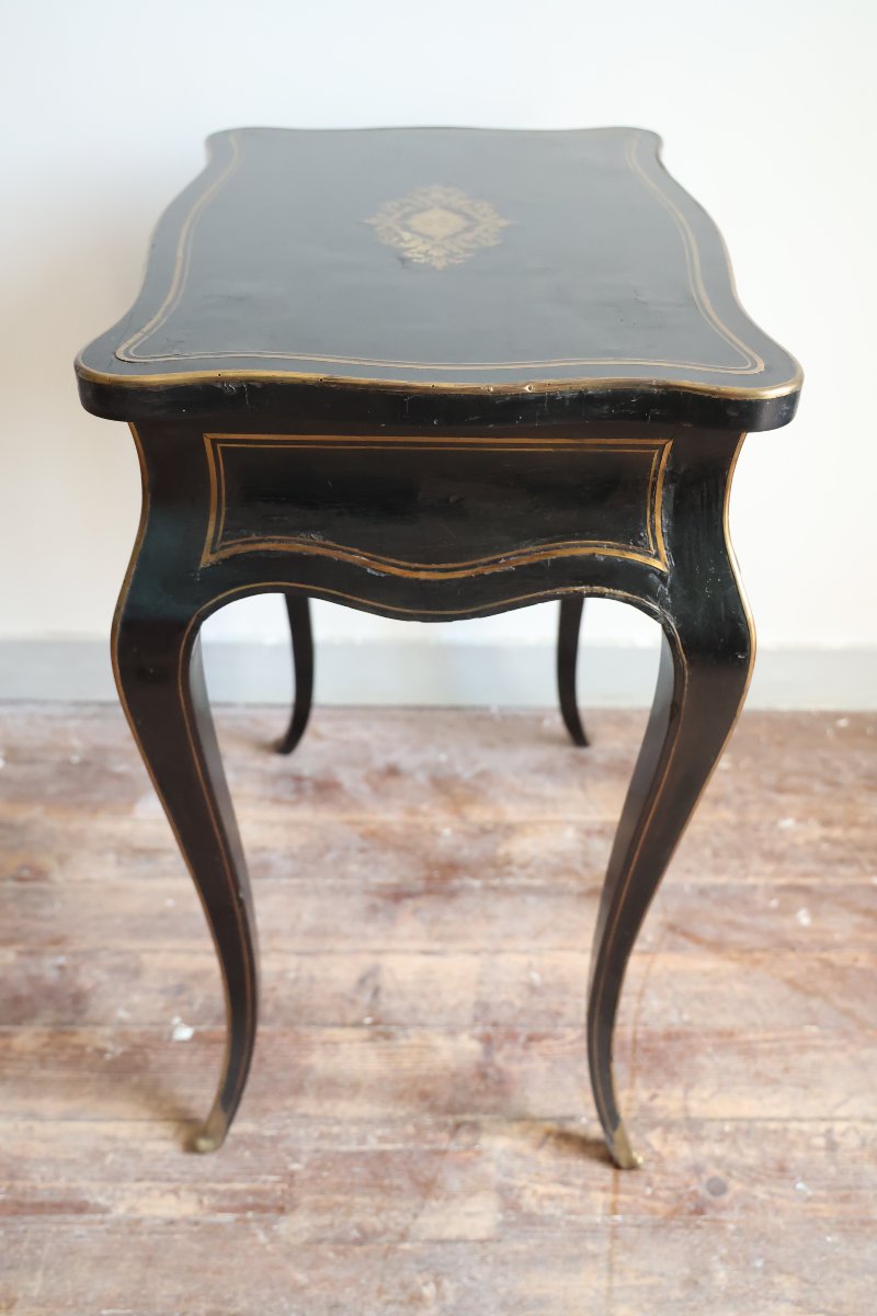 Charles-Guillaume Diehl (1811-1885) – Table de travail / coiffeuse en bois noirc – Napoléon III-photo-4