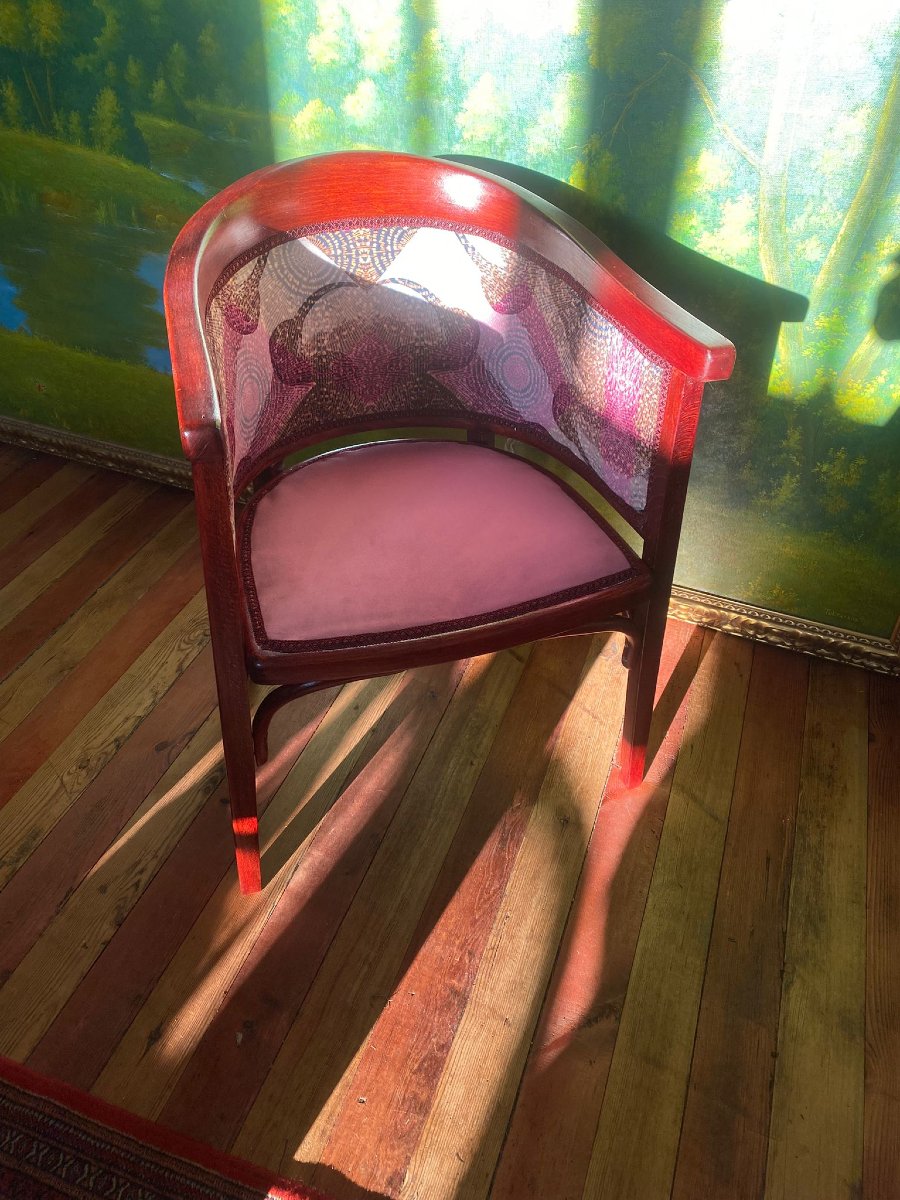 Pair Of Fischel Bentwood Armchairs – Early 20th Century – Fully Restored-photo-3