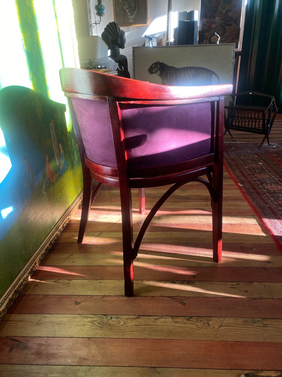 Pair Of Fischel Bentwood Armchairs – Early 20th Century – Fully Restored-photo-4
