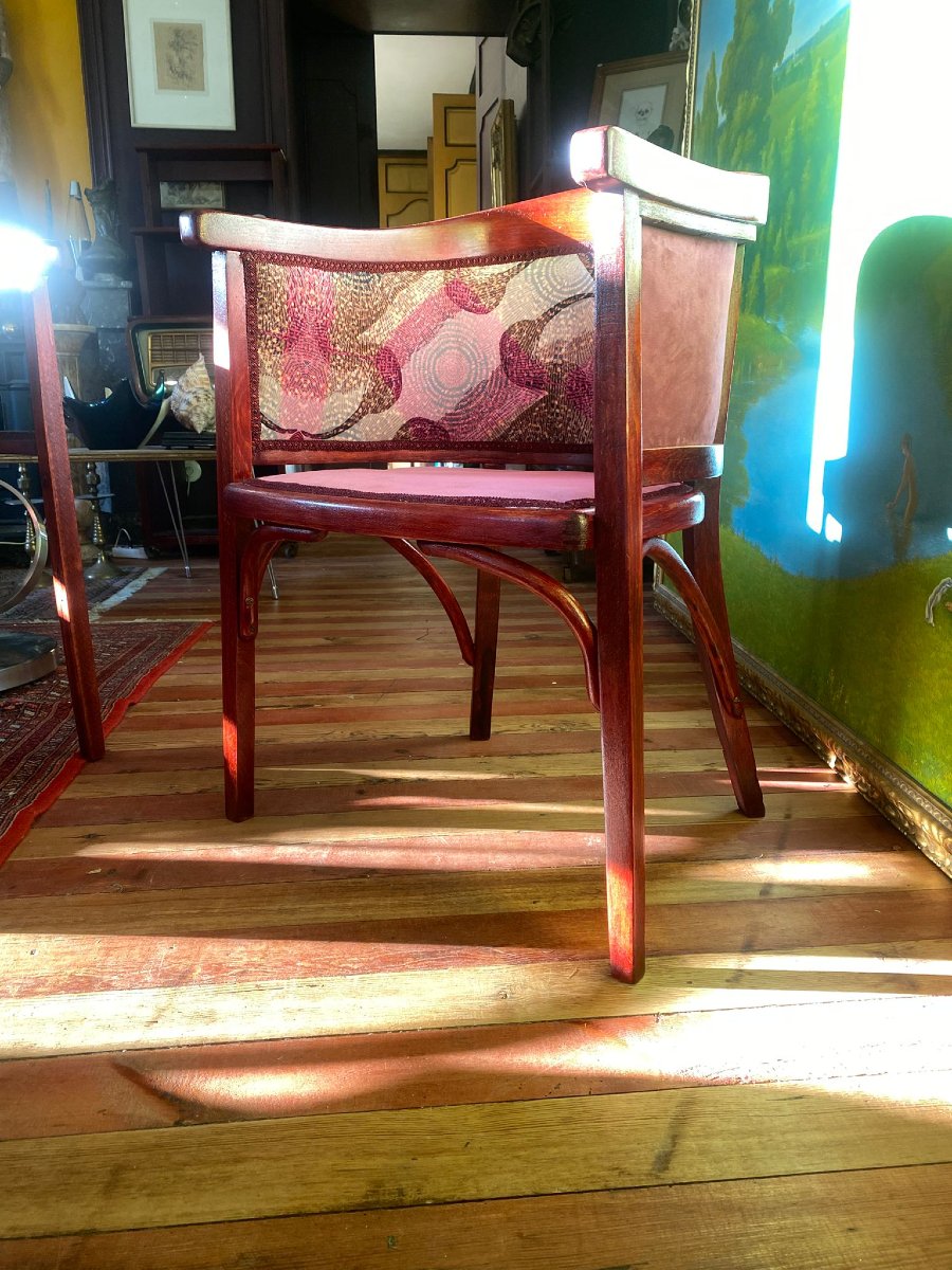 Pair Of Fischel Bentwood Armchairs – Early 20th Century – Fully Restored-photo-3