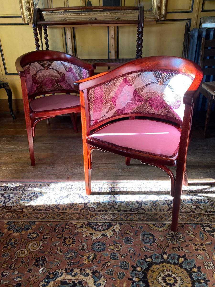 Pair Of Fischel Bentwood Armchairs – Early 20th Century – Fully Restored-photo-4