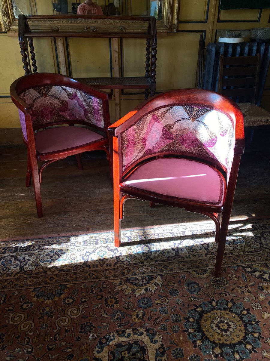 Pair Of Fischel Bentwood Armchairs – Early 20th Century – Fully Restored-photo-5