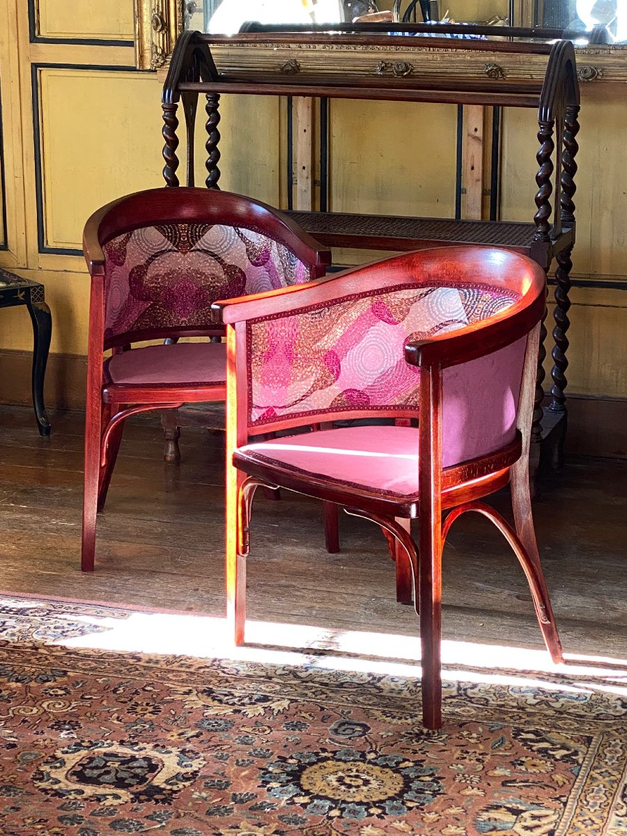 Pair Of Fischel Bentwood Armchairs – Early 20th Century – Fully Restored