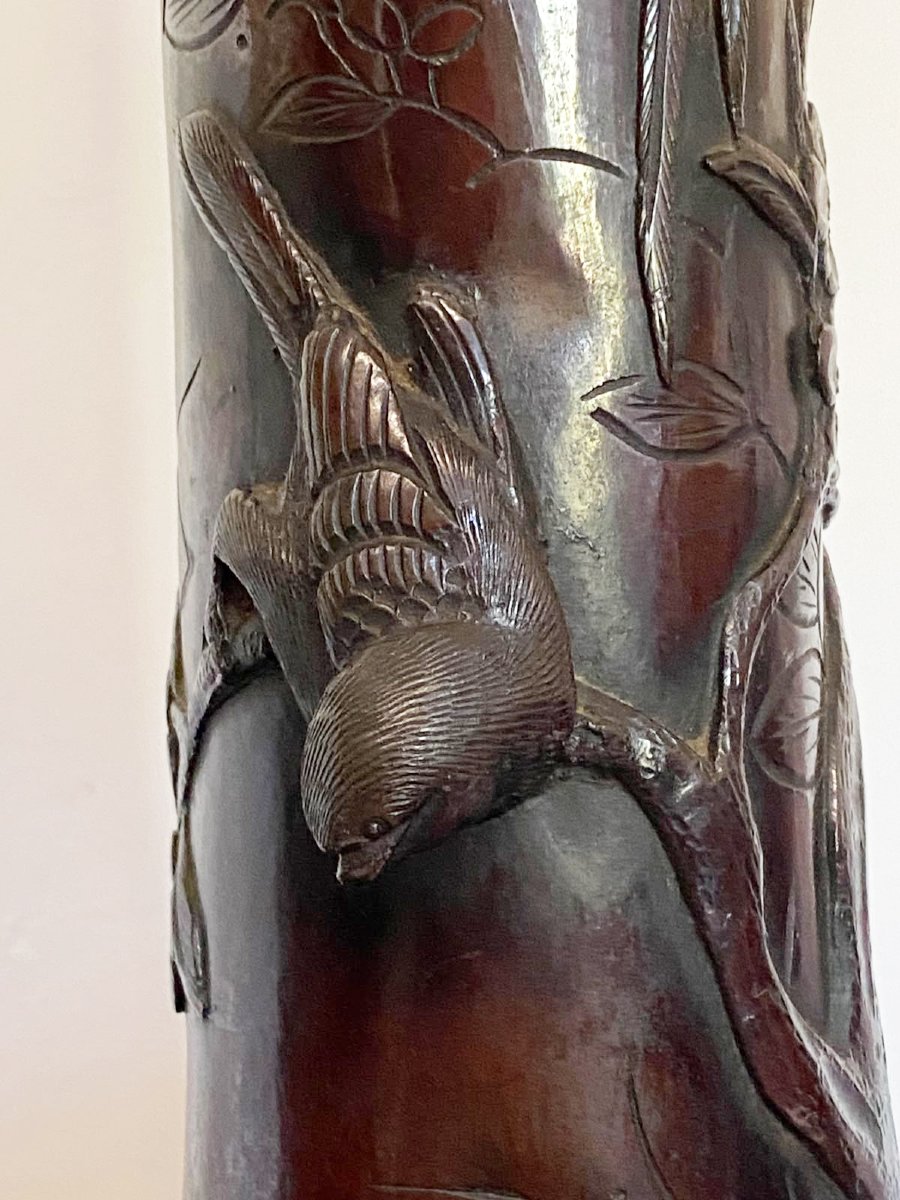 Pair Of Large Japanese Patinated Bronze Vases – Meiji Period – Yoshida-zō-photo-3
