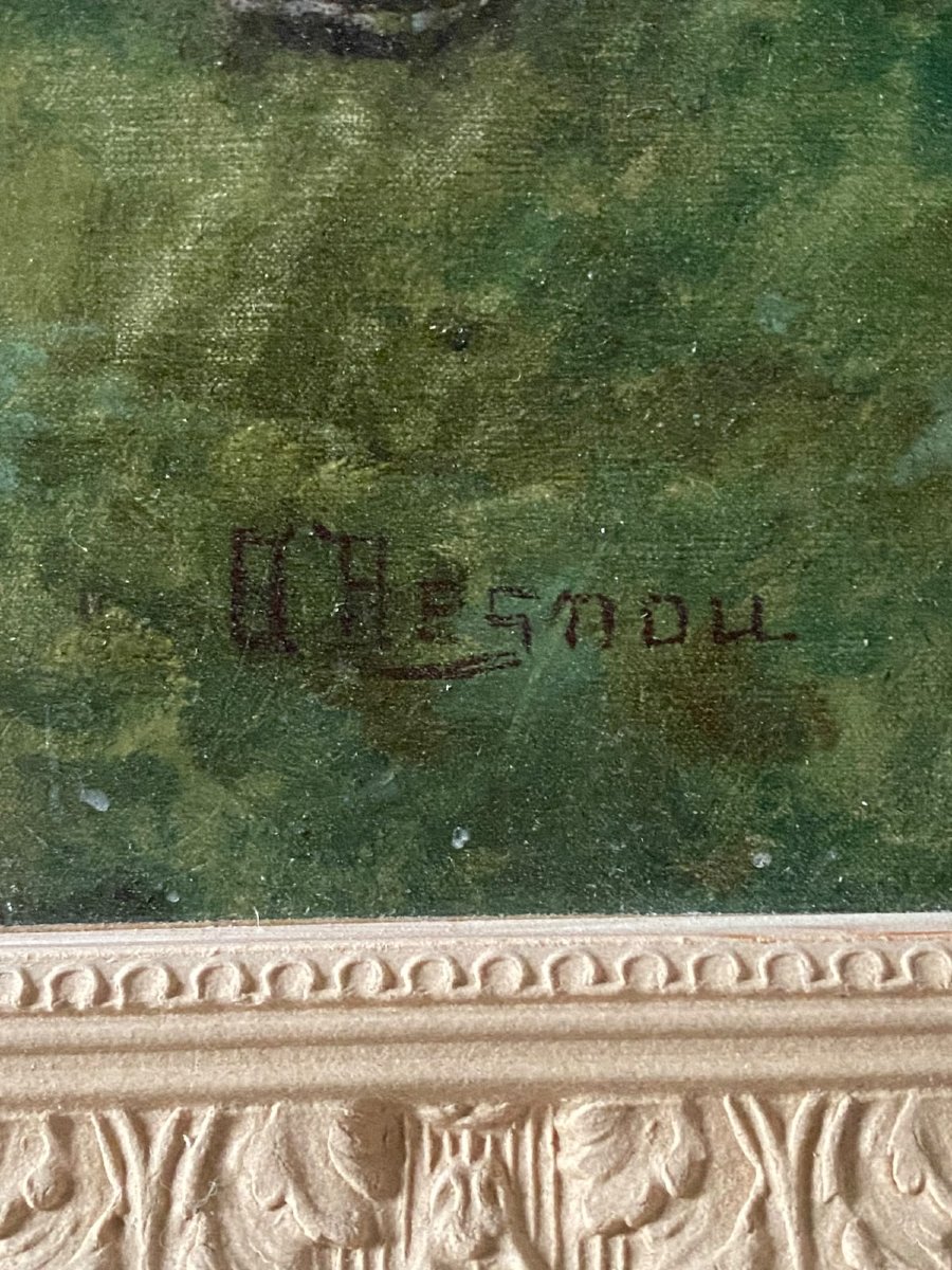 Auguste Besnou – « Une bonne prise » – Huile sur toile – Fin XIXe siècle-photo-1