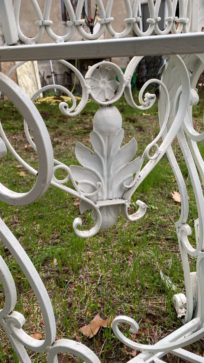 Decorative Wrought-iron Console Table With White Marble – First Half Of The 20th Century-photo-2