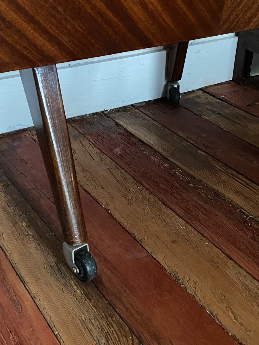 1950s–1960s Rolling Bar Cabinet – Wood Veneer And Glass-photo-3